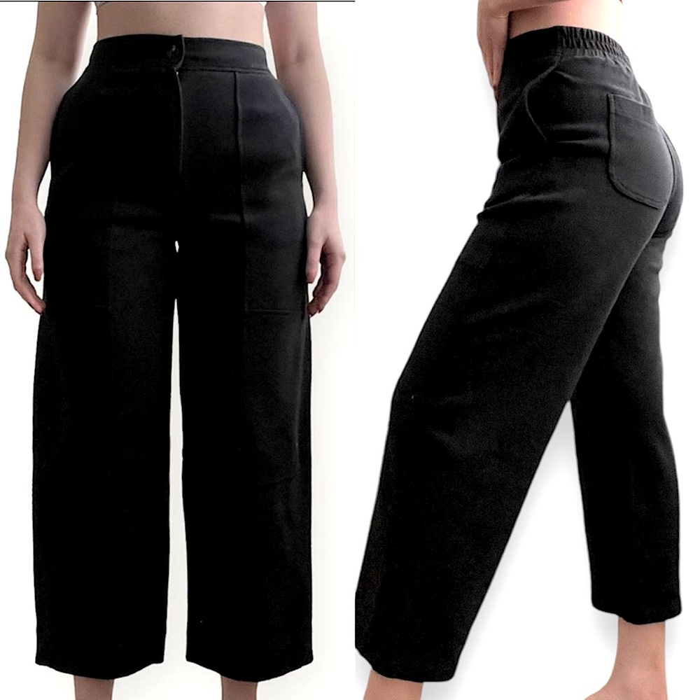 Urban Outfitters High waisted straight wide leg black ballon pants